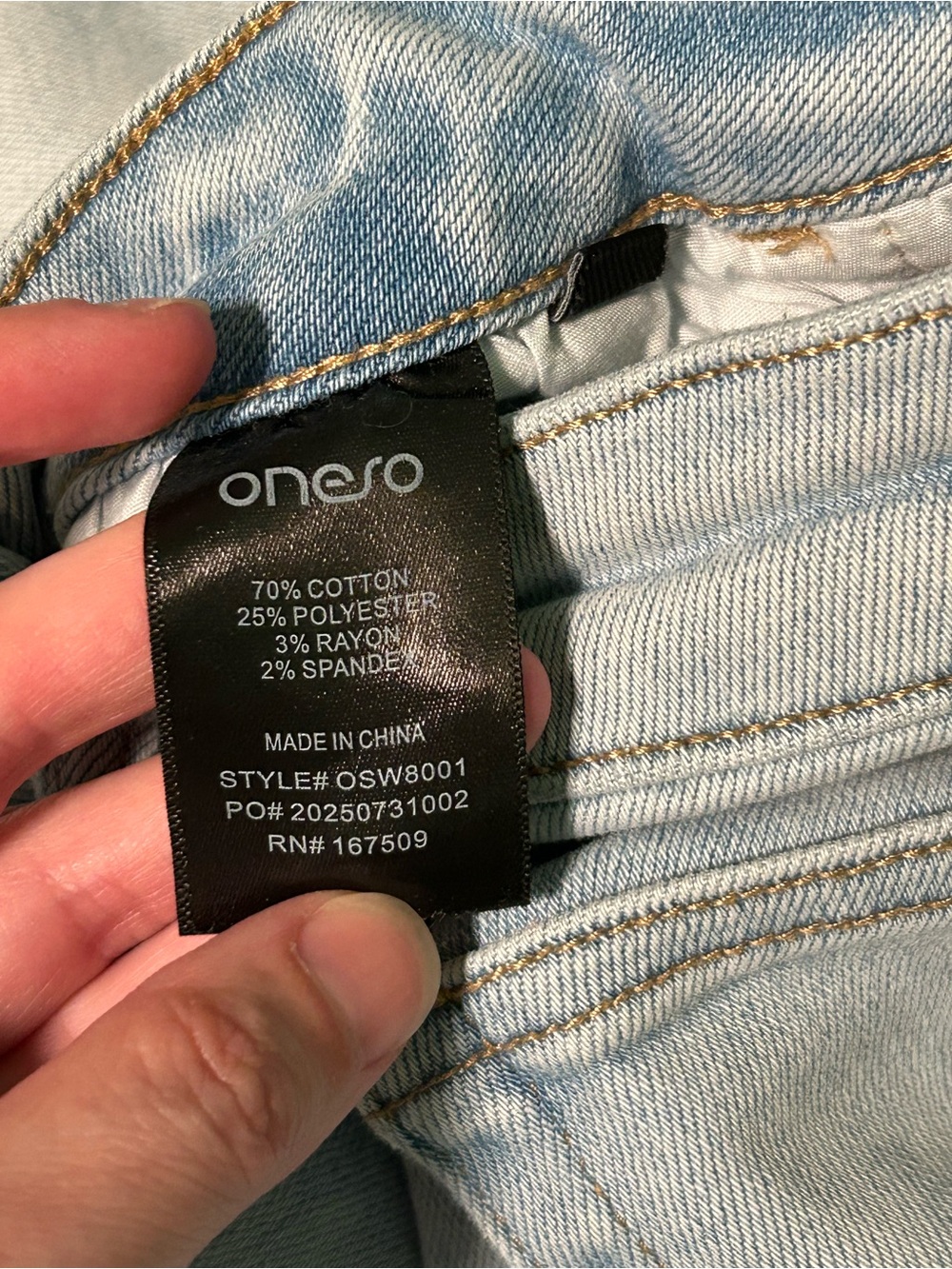Oneso Womens Light Wash Wide Leg Jeans Mid Rise 27” Waist Cotton Blend - Picture 5 of 7